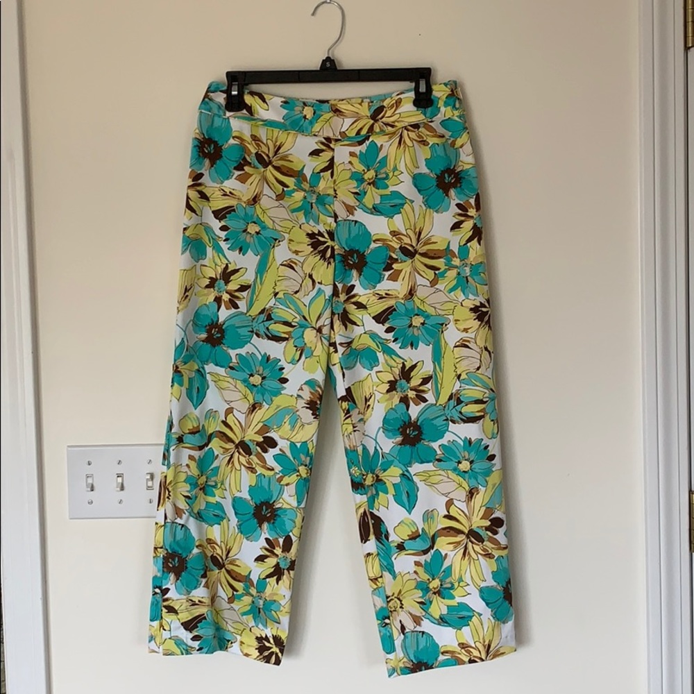 Floral Print Straight Leg Pants